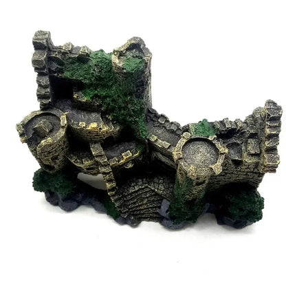 Fish Tank Castle Ornament Ancient Resin Decoration for Aquarium Landscaping