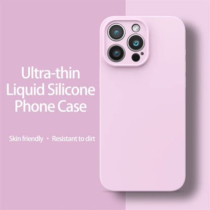 Ultra-Thin Liquid Silicone Case for iPhone 13-16 Pro Max Plus Soft Cover