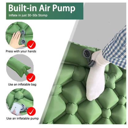 Ultralight Sleeping Pad with Built-in Pump and Pillow for Camping