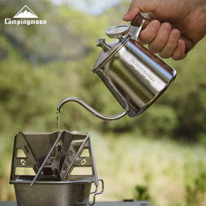 CAMPINGMOON Coffee Hand Pot 304 Stainless Steel Gooseneck Outdoor Kettle Pot