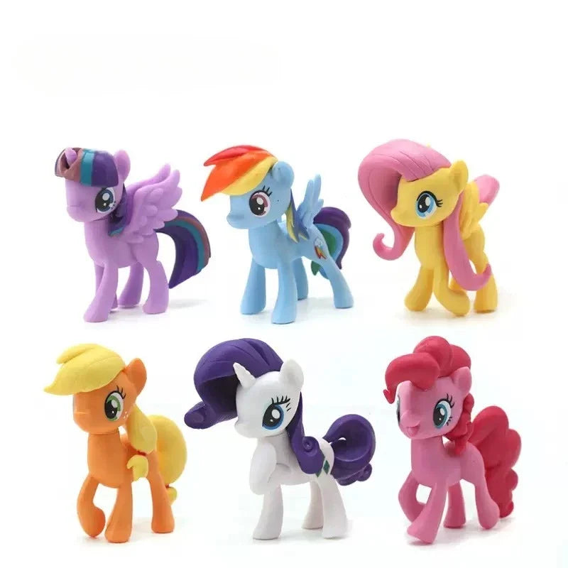 6pcs My Little Pony Action Figures Twilight Sparkle Kids Toy 8cm
