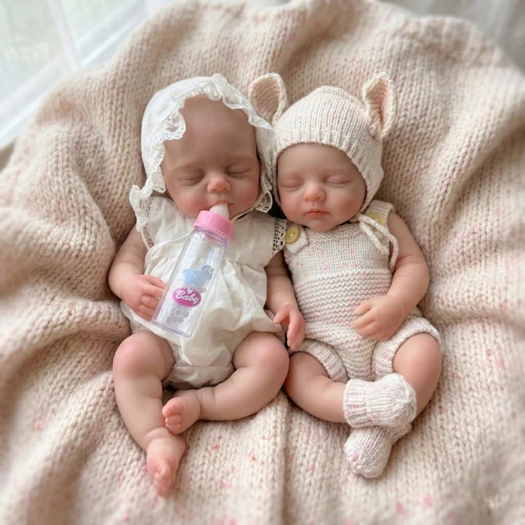 33cm Open Mouth Silicone Reborn Baby Girl Doll Full Body Soft Touch