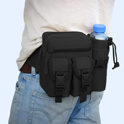 Outdoor Fanny Pack Waist Bag with Bottle Holder for Camping Hiking Hunting EDC