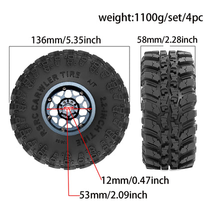 4PCS Beadlock RC Wheel Rims 2.2" for 1/10 Crawler SCX10 TRX4 TRX6