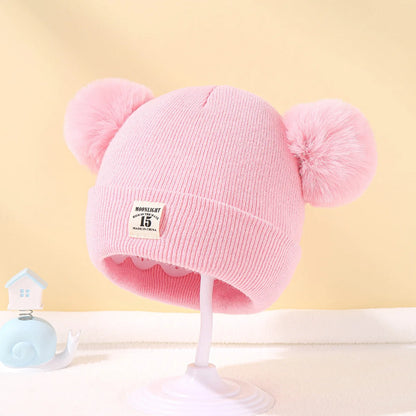 Knit Beanie Hat for Kids Warm Pom Winter Knitted Cap Boys Girls