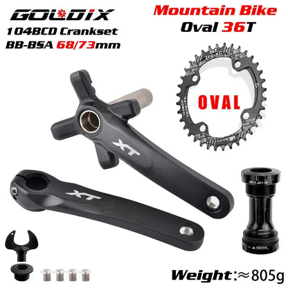 GOLDIX XT MTB Crankset 170/175mm 104BCD Wide Narrow Chainring Shimano SRAM 11–12s - EXPROTAS