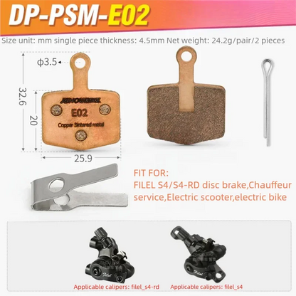 Sintered Metal Brake Pads for Filel DYISLAND XOD DIEBA JSWE E-Bike JSHOUBIKE