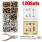 240Pcs Double Cap Rivets Studs Metal for Leather Craft Bag Repair