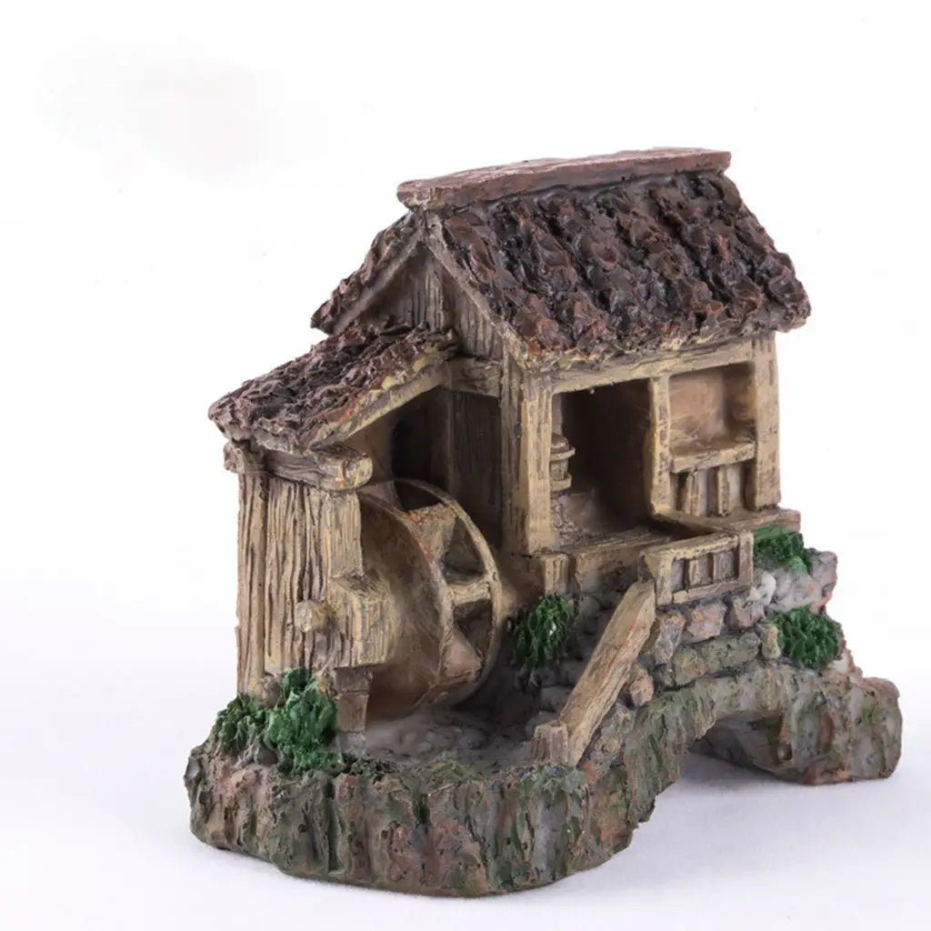 1PCS Mini House Model Resin Ornament for Garden Landscaping Decor