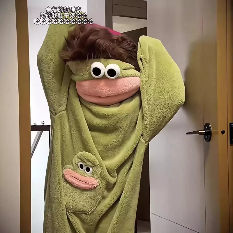 Big Mouth Monster Unisex Funny Oversized Fleece Plush Pajamas Jumpsuit