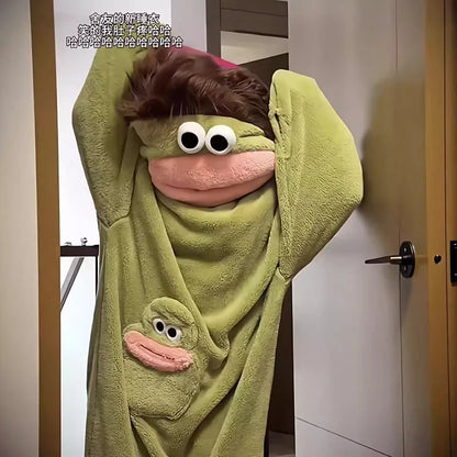 Big Mouth Monster Unisex Funny Oversized Fleece Plush Pajamas Jumpsuit