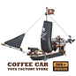 Black Pirate Ship Building Blocks MOC Sailboat 3D Boat Brick Model Toy Set