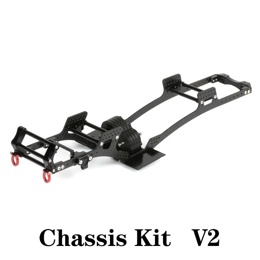 Carbon Fibre LCG Chassis Kit Rails V2 Skid 1/10 RC Crawler SCX10 III