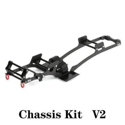 Carbon Fibre LCG Chassis Kit Rails V2 Skid 1/10 RC Crawler SCX10 III
