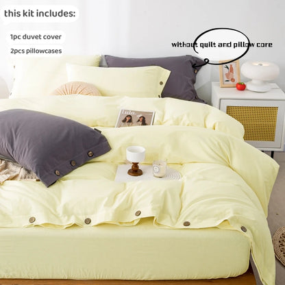 3pcs Double Duvet Cover King Size 100% Cotton Bedding Quilt Covers 220x240