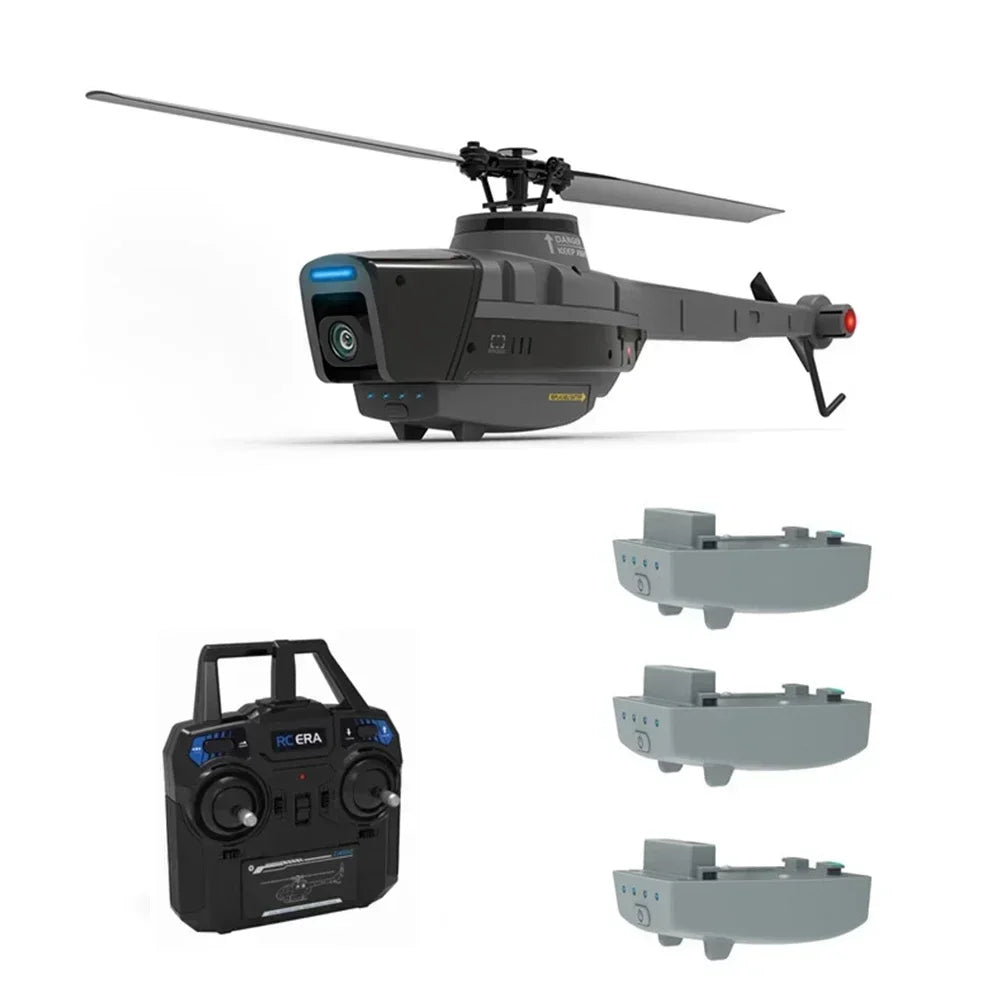 Black Hornet C128 RC Helicopter 4 Propellers 1080P Camera 6 Axis Electronic Gyroscope Air Pressure for Height Vs C186 RC Drone-EXPROTAS