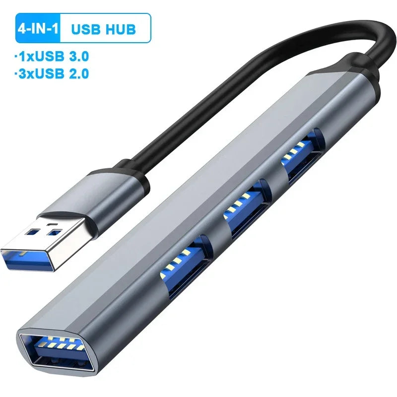 USB Hub Adapter 5 in 1 4K HDMI Ethernet Splitter 100M Data Transfer