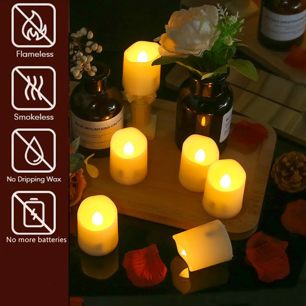 Rechargeable LED Candles By USB Timer Remote Flickering Flames Wedding Candles Birthday Home Decor Tealights Charger Candle Lamp-EXPROTAS