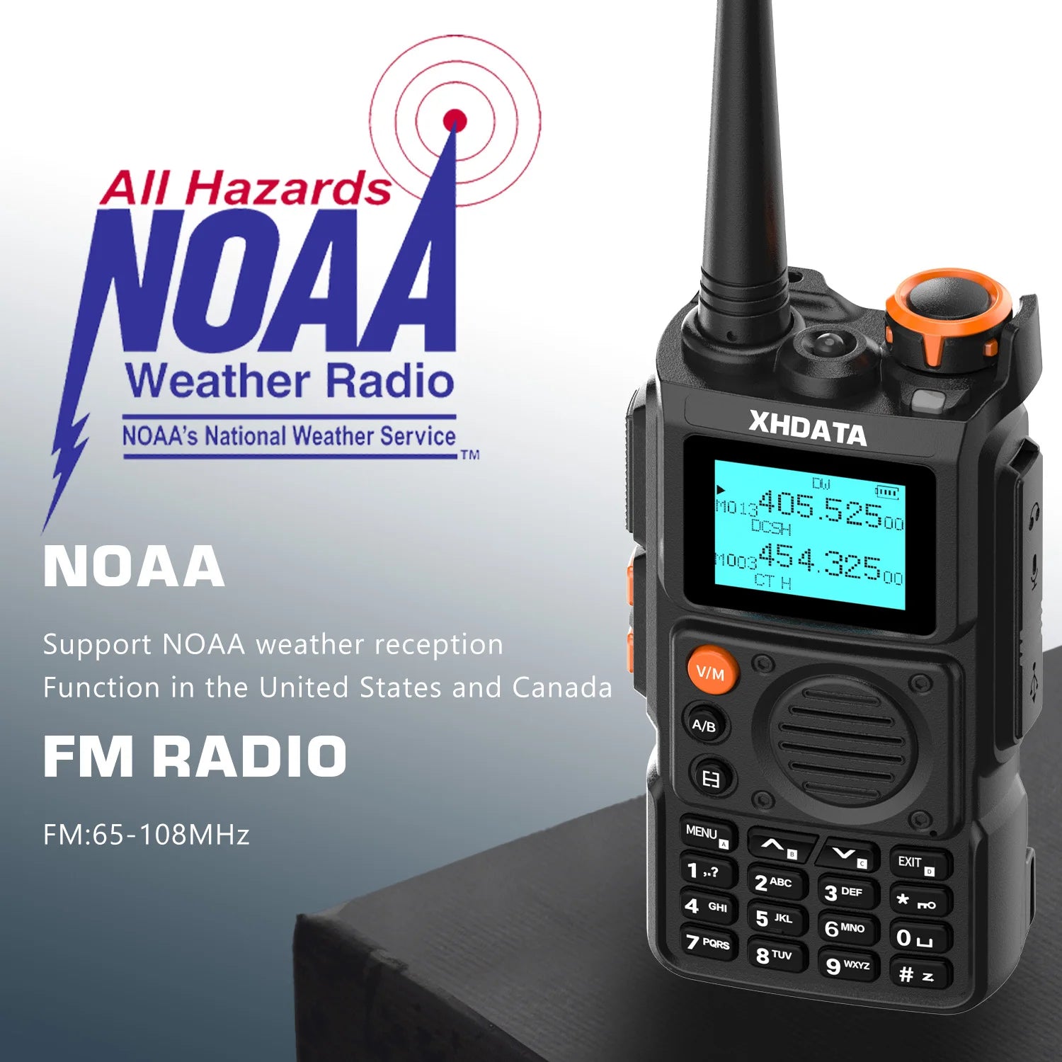XHDATA E-100 UHF VHF Ham Radio Walkie Talkie Long Range Type-C Charging Frequency Clone - EXPROTAS