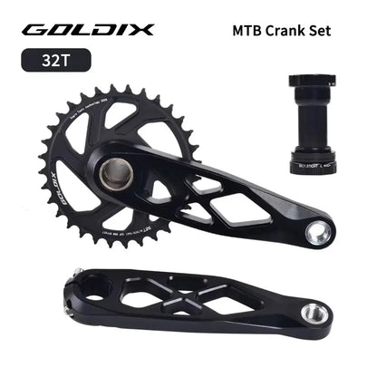 Goldix Narrow Wide Crankset 175mm MTB Square Taper Aluminum Bike Crank