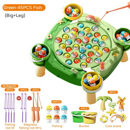 Kids Magnetic Fishing Play for Children Electric Fishing Toy Have Music Spinning Game Fish Rod Education Baby 3 Year Gifts-EXPROTAS
