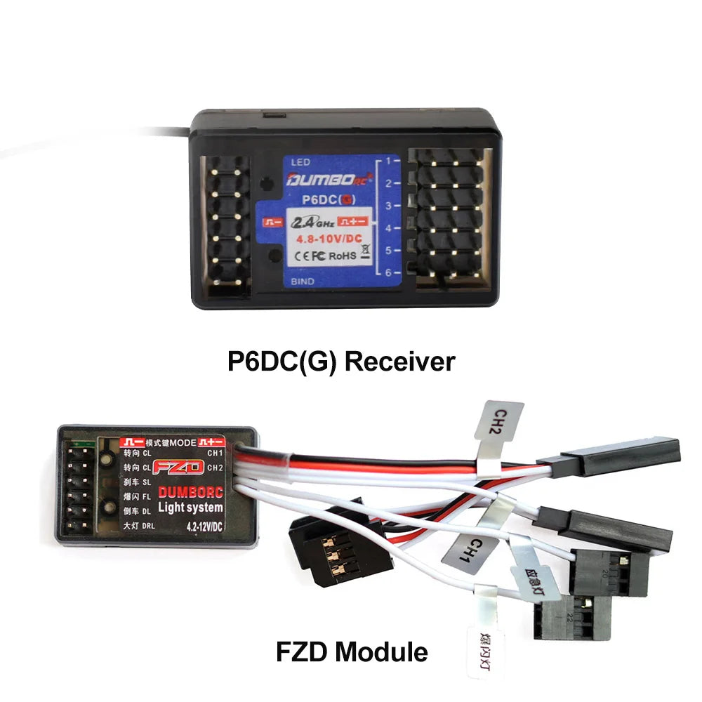 Dumborc 2.4GHz Receiver for RC Car Boat with Gyro P6DC P6F P4FM P10F
