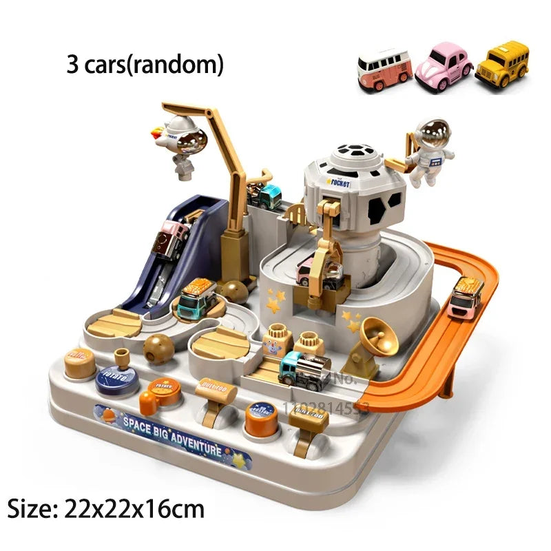 Racing Rail Car Model Educational Toys Children Track Adventure Game Brain Mechanical Interactive Train Animals Space Rocket Toy-EXPROTAS