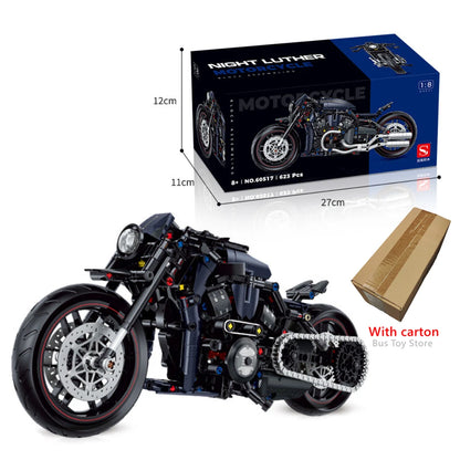 Technical Motorcycle Building Blocks Harley-Style Motorbike Racer Model Toy Gift
