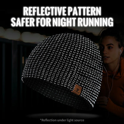 Windproof Ear Protection Beanie Hat Warm Reflective Cycling Running Cap