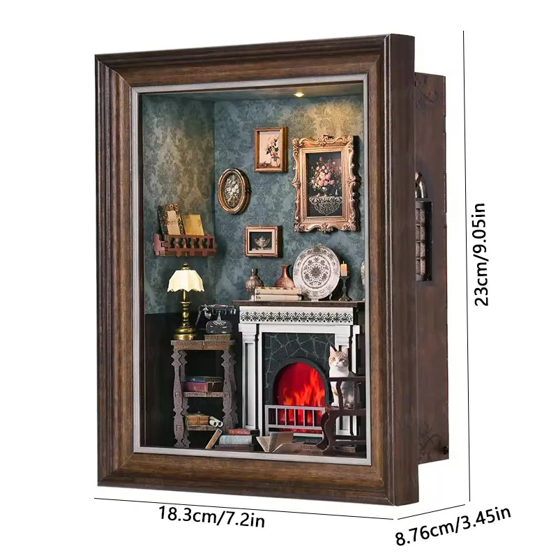 DIY Wooden Book Nook Mini Dollhouse 3D Puzzle Kit Bookshelf Insert Decor Gift - EXPROTAS