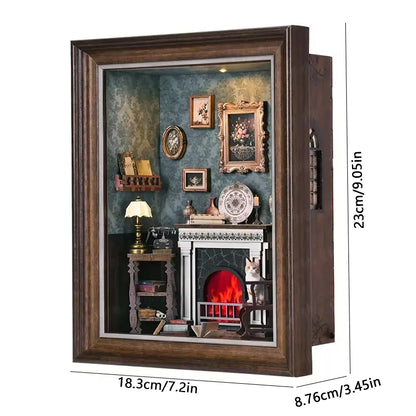 DIY Wooden Book Nook Mini Dollhouse 3D Puzzle Kit Bookshelf Insert Decor Gift - EXPROTAS