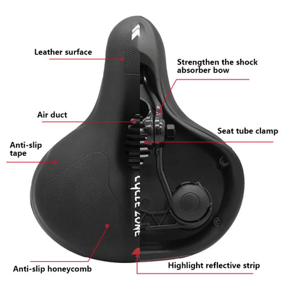 Comfort Bike Saddle Hollow Breathable Shockproof Seat for MTB Road Men/Women