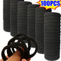50Pcs Black Ponytail Holders Elastic Hair Bands for Girls Women Accessories