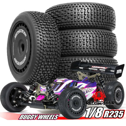 RED SPIDER 1Set RC Wheel Tires 17mm Hex for 1/8 Off Road Car ARRMA Typhon HPI