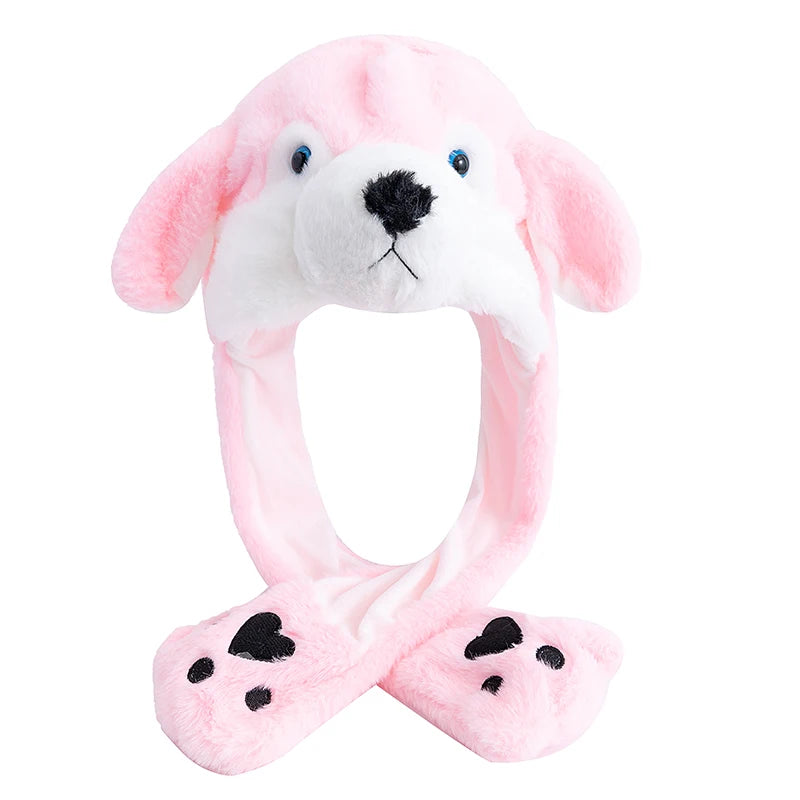 Funny Ear Hat Plush Rabbit Animal Cap for Party Teens Headwear