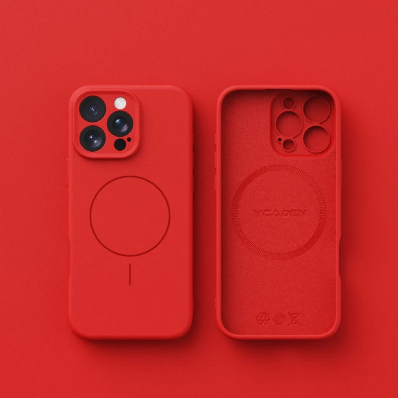Liquid Silicone MagSafe Case for iPhone 11-17 Air Pro Max Plus Matte Cover