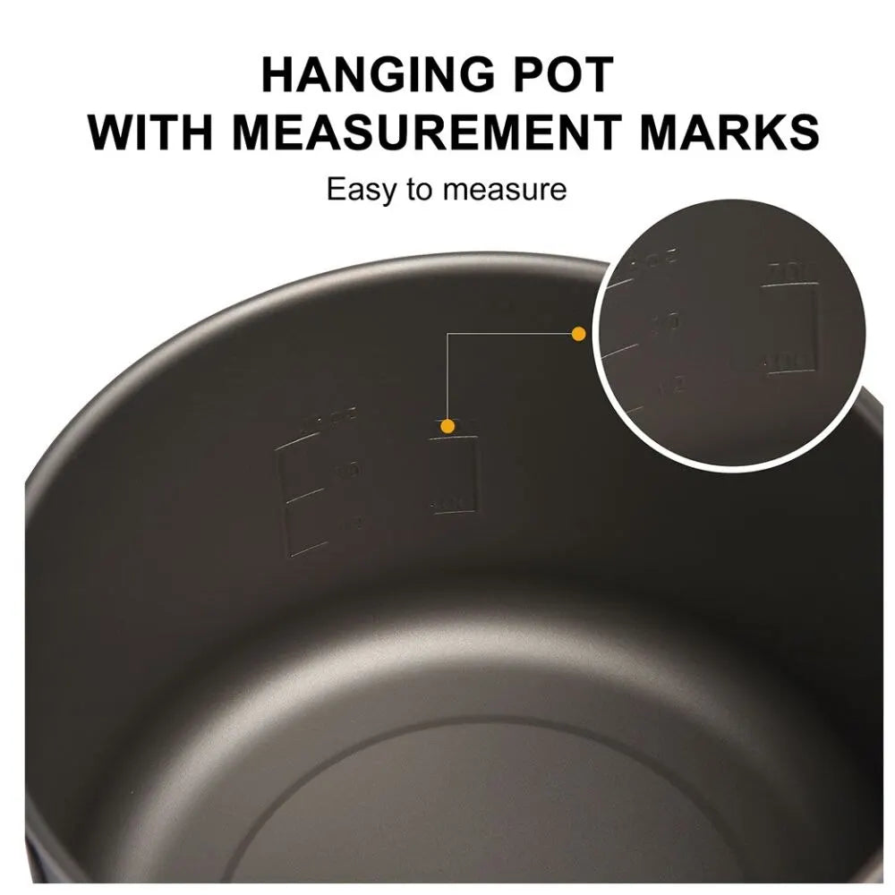 Widesea Camping Tableware Titanium Cookware Set Tourism Cauldron Outdoor Cooking Pot Frying Pan Picnic Kitchen Hiking Trekking-EXPROTAS