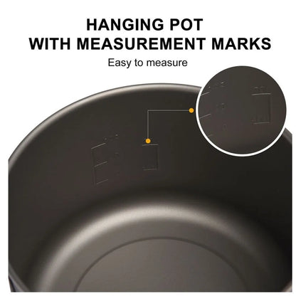 Widesea Camping Tableware Titanium Cookware Set Tourism Cauldron Outdoor Cooking Pot Frying Pan Picnic Kitchen Hiking Trekking-EXPROTAS
