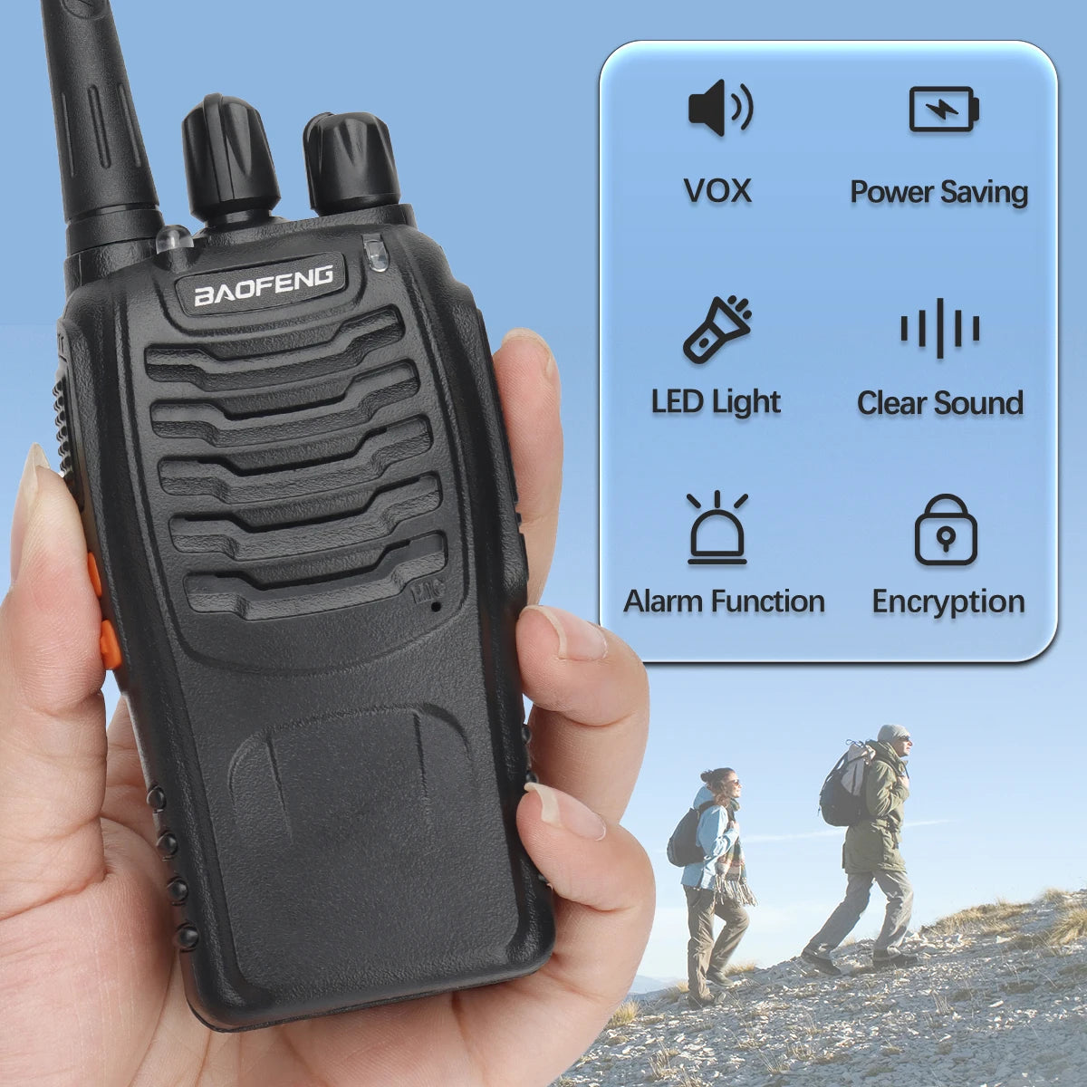 2x Walkie Talkie Baofeng BF-88E Long Range 400-470MHz Two Way Radio