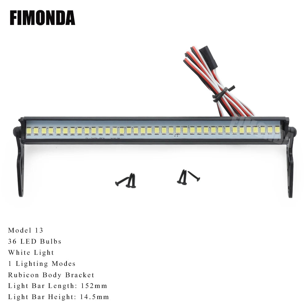 RC Crawler Roof LED Light Bar White Coloured Adjustable Modes 1/10 TRX4 SCX10