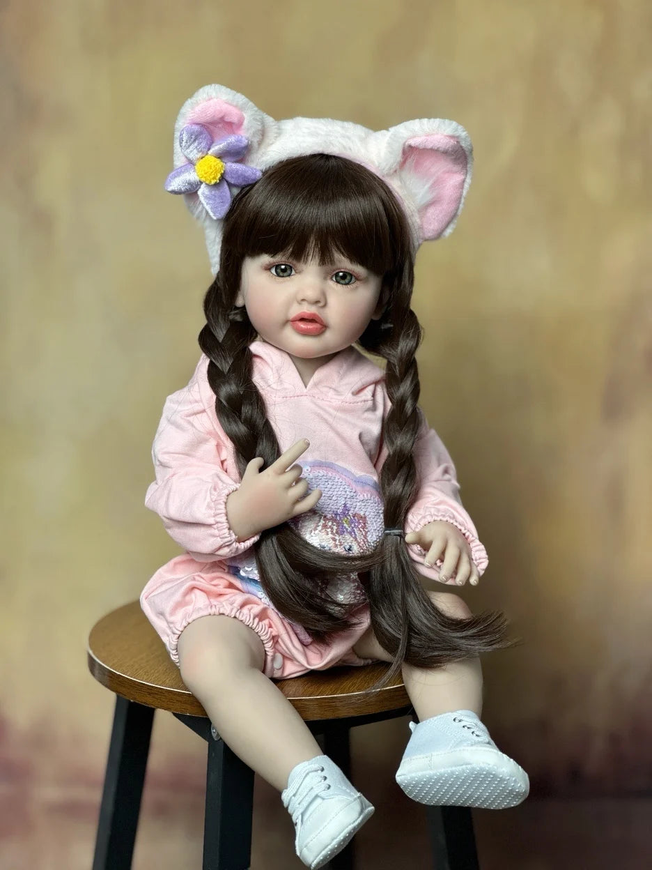 BZDOLL 55 CM 22 Inch Reborn Dolls Realistic Full Silicone Baby Bebe Newborn Girl Doll Princess Toddler Toy Gift-EXPROTAS