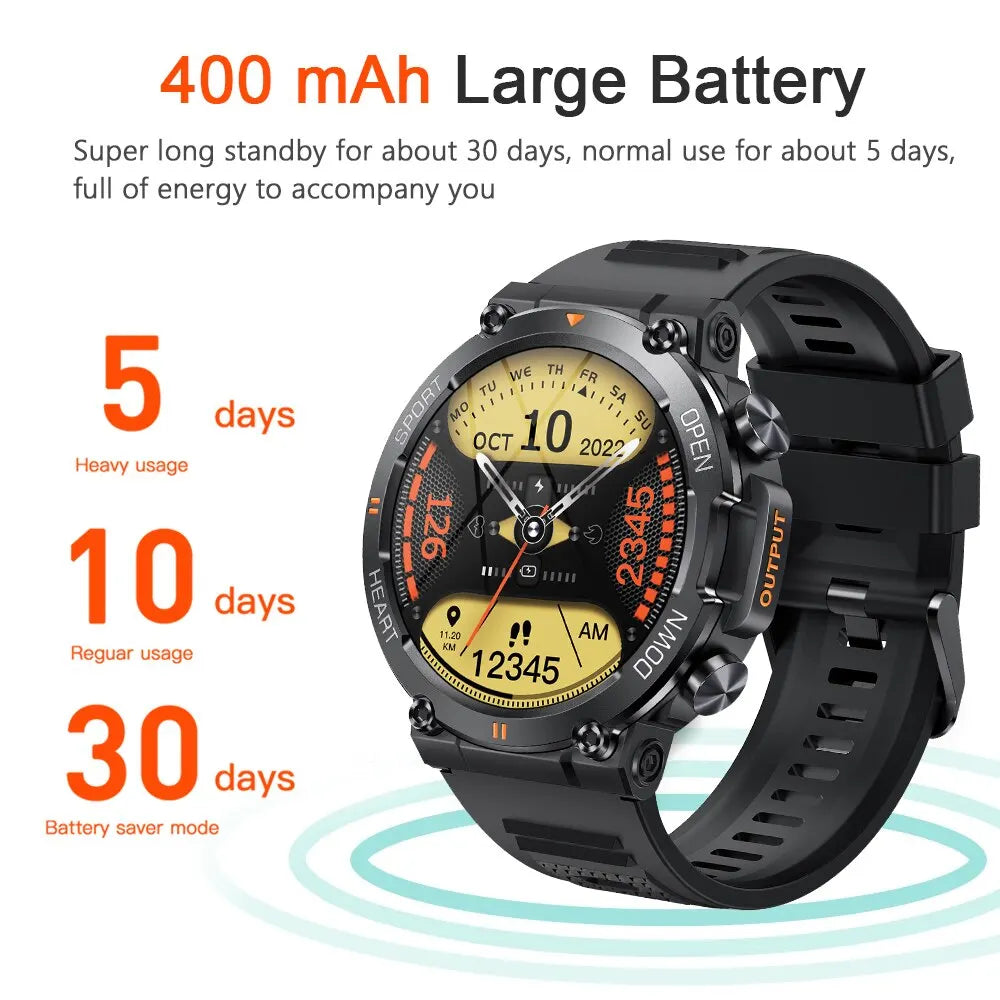 MEVADEN 1.39 Inch HD Bluetooth Call Smart Watch Men Sports Fitness Tracker Heart Monitor 400mAh Smartwatch For Android IOS K56-EXPROTAS