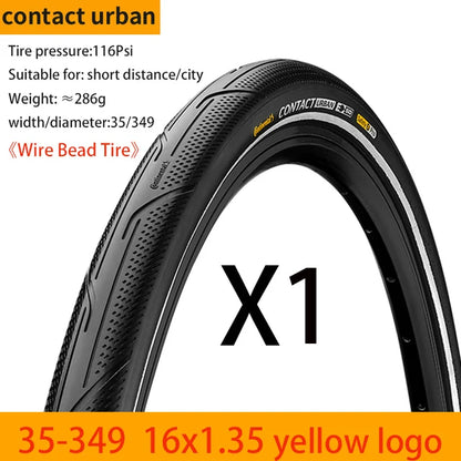 Continental Contact Urban Tyre 16/20 Inch Wire Bead Reflective BMX Folding Bike