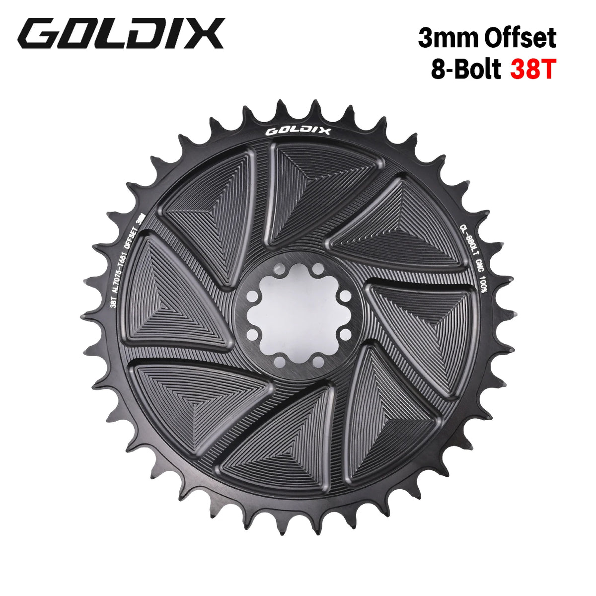Narrow Wide Chainring 3mm Offset Goldix Direct Mount for 8Bolt Crankset