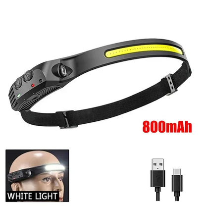 Rechargeable Head Lamp 1200mAh LED Waterproof Torch USB Headlamp Bright
