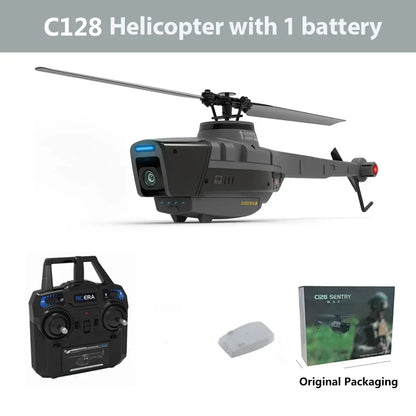 Black Hornet C128 RC Helicopter 4 Propellers 1080P Camera 6 Axis Electronic Gyroscope Air Pressure for Height Vs C186 RC Drone-EXPROTAS