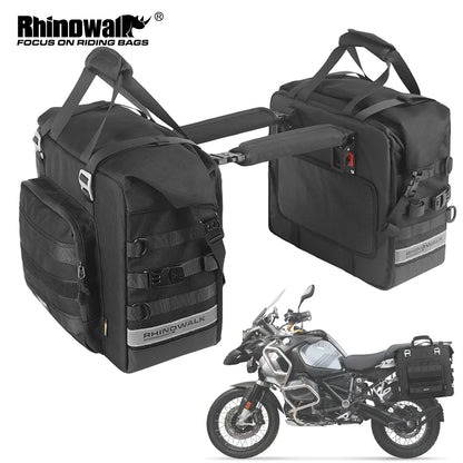 Rhinowalk Motorcycle Side Pannier Bag 25-32L Waterproof Expandable Quick Release