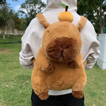Kawaii Capybara Plush Shoulder Bag Mini Backpack Doll Kids Gift