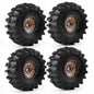 4pcs 2.2 Beadlock Wheels & Rubber Tires Set for 1/10 RC Crawler TRX4 SCX10 D90