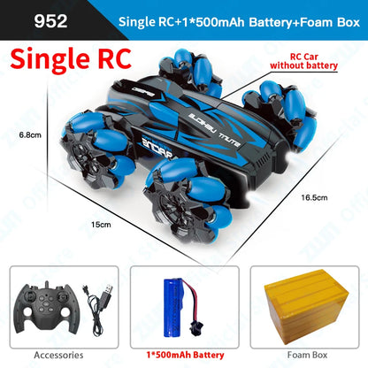 ZWN F1 RC Drift Car With Music Led Lights 2.4G Glove Gesture Radio Remote Control Stunt Cars 4WD Electric Children Toy vs Wltoys-EXPROTAS